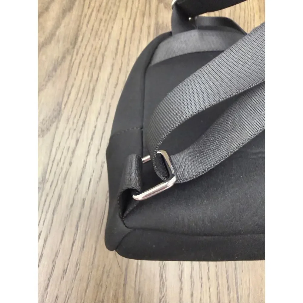 Black Neoprene Mini Backpack Small Lightweight Zip Adjustable Straps
